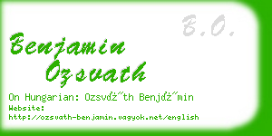 benjamin ozsvath business card